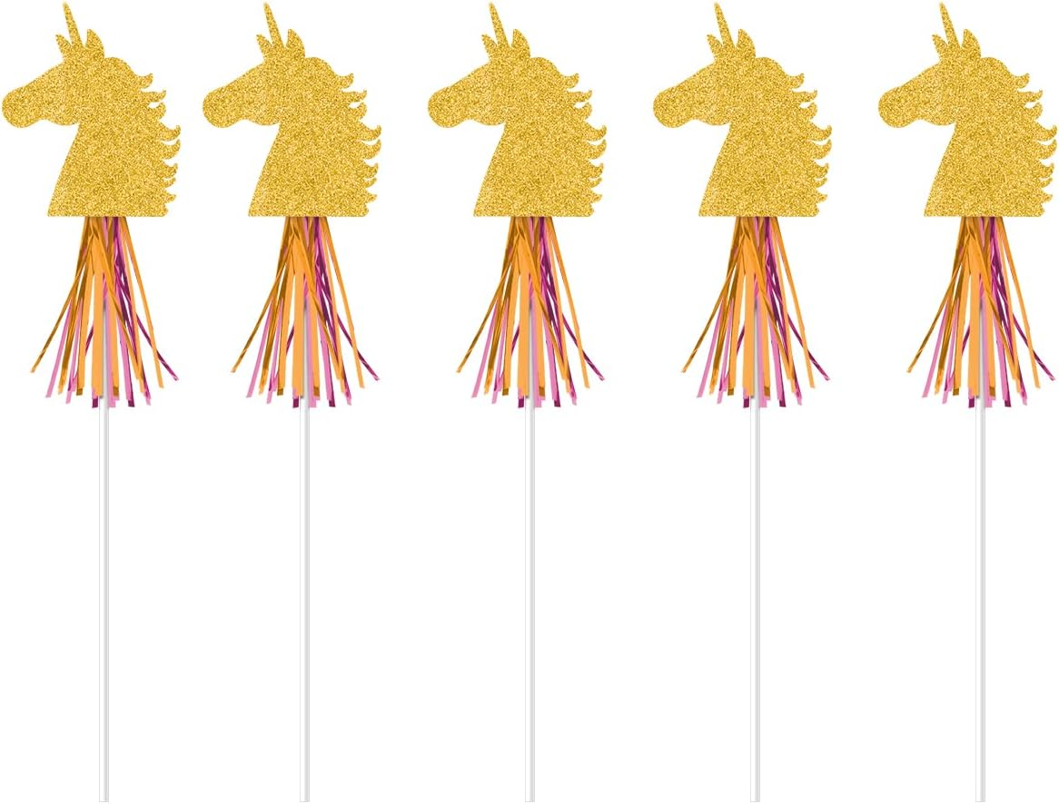 Magical Unicorn Glitter Pennant Tassel Garland image number 1