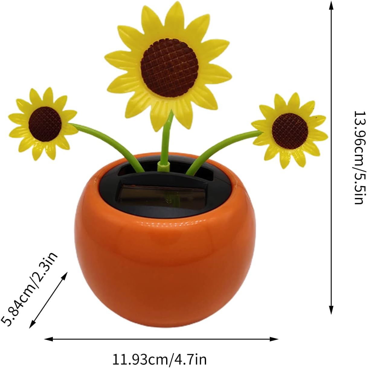 Solar Dancing Sunflower Toy - Sunflower Solar Car Ornament | Portable Shaking Head Car Toy, Reusable Solar Powered Dashboard Decor for Home, Bedroom and Car Buniq
