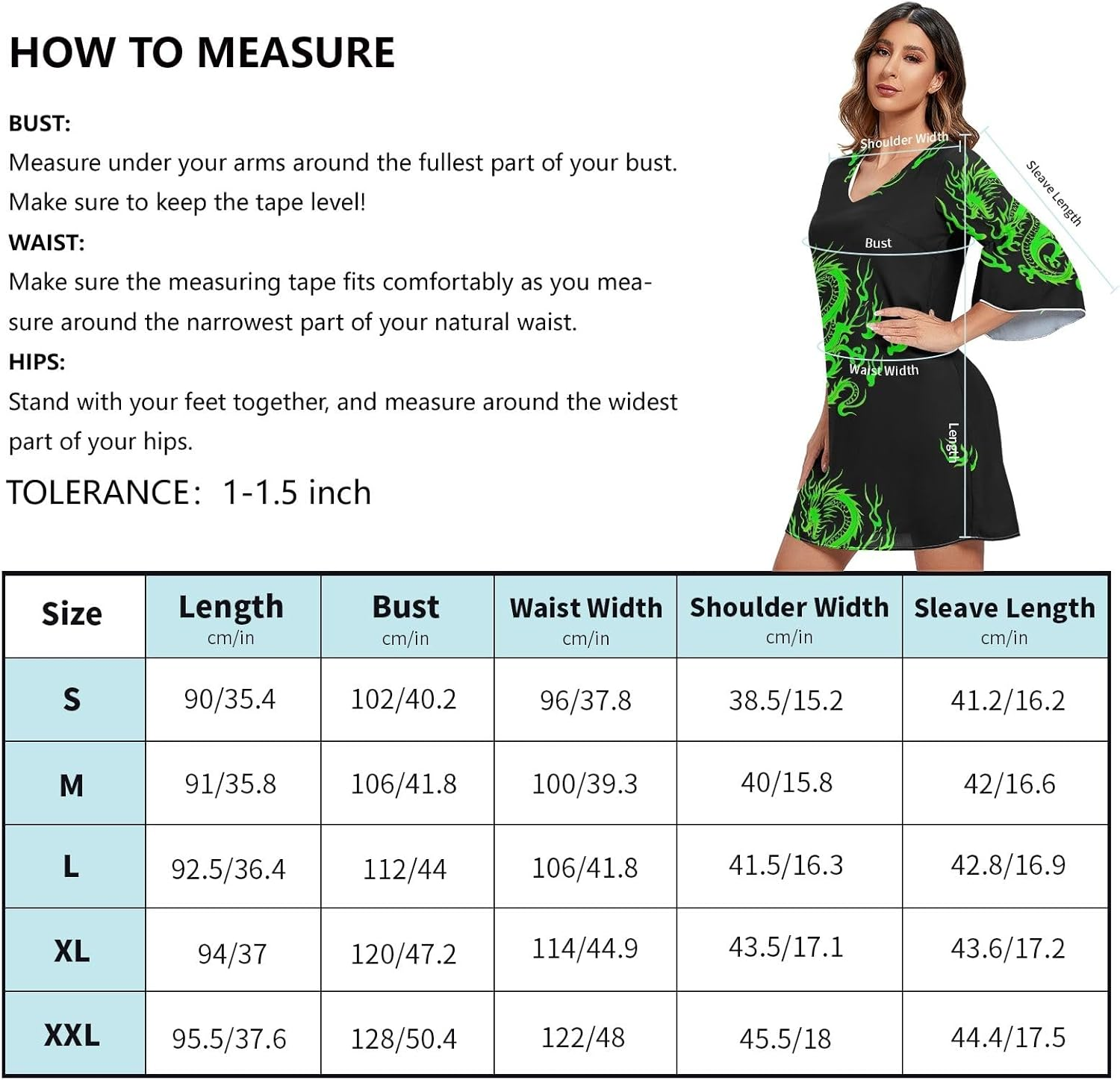 Green Dragon Black V Neck Line Dress Printed Line Maternity Dress S-XXL image number 1