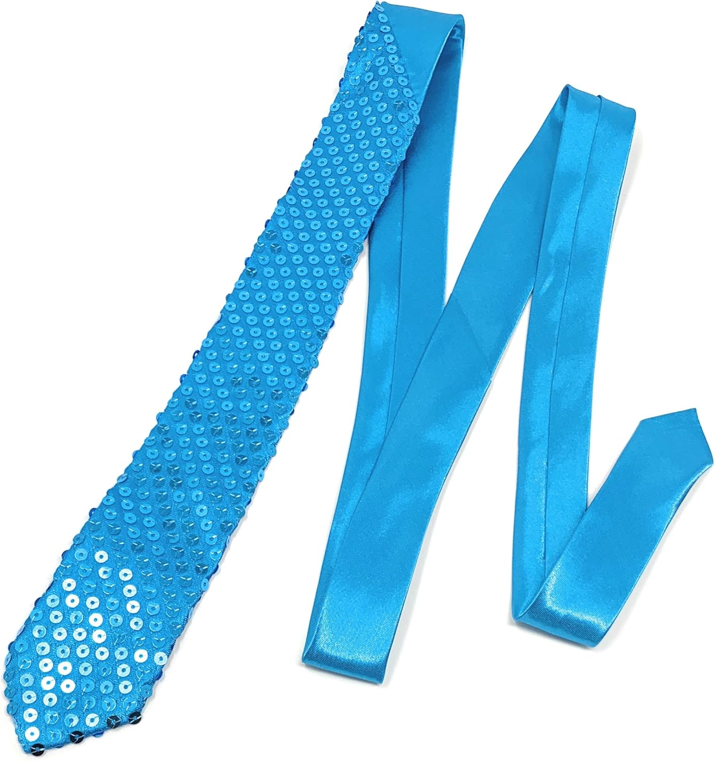 Mens Sequin Polyester Fancy Dress Neck Tie 38 X 8Cm