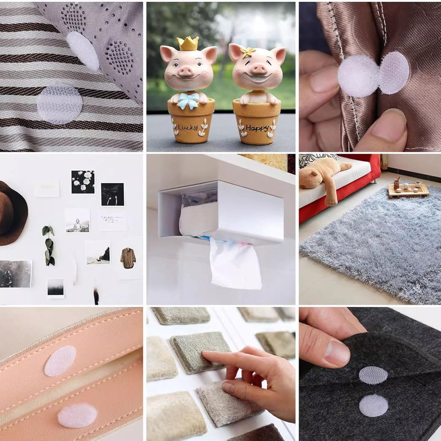 Xolixorium Adhesive Sticky Back Coins Hook Loop Self Adhesive Dots Tapes Magic Sticky Dots &ndash; 504 Pairs 1Cm White for Scrapbooking, Crafts, Everyday Use image number 5