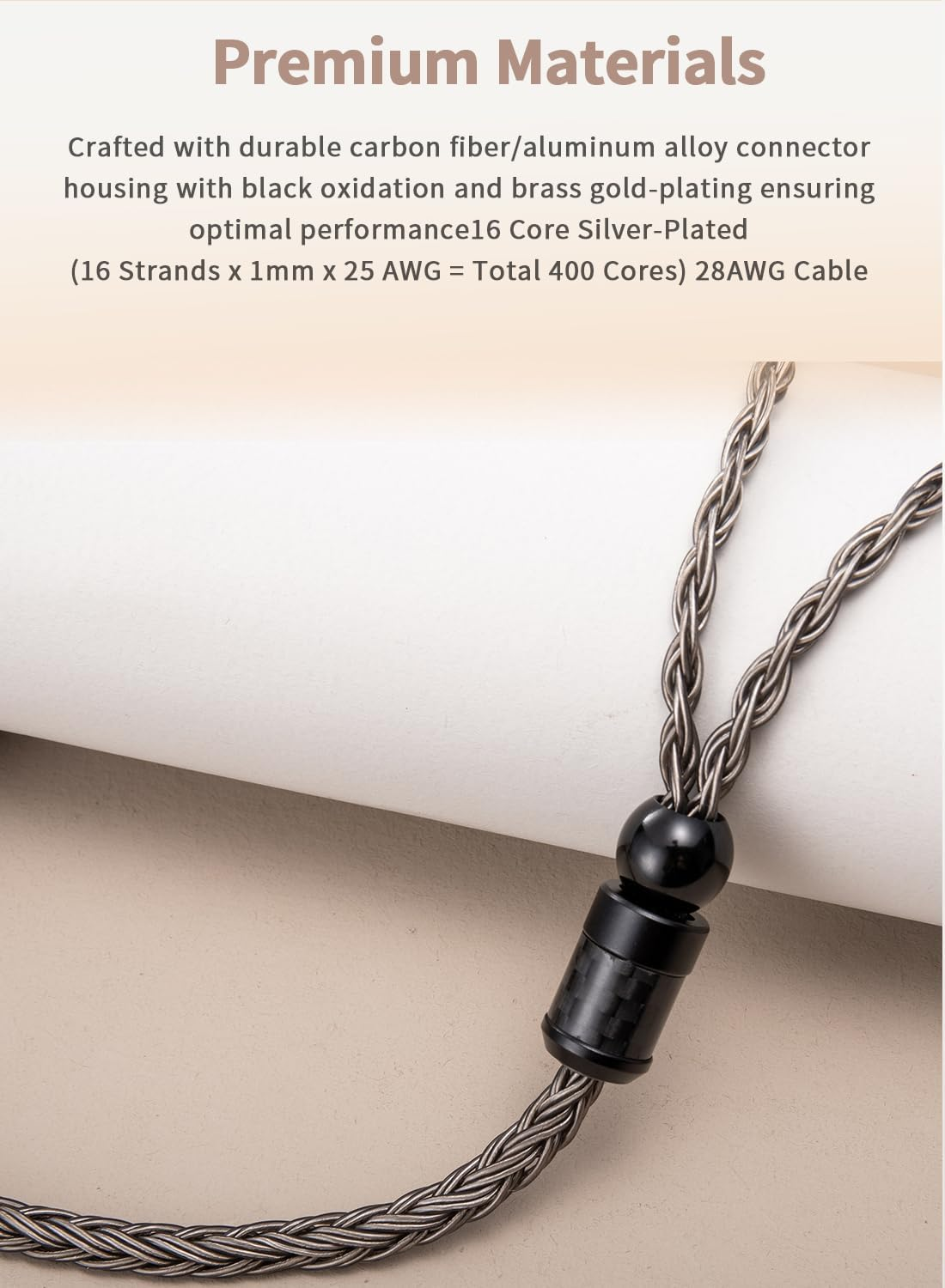 SYRNARN 4.4Mm Balanced Headphone Cable Compatible with AUDEZE LCX-X LCD-XC LCD2 LCD3 LCD4 - MEZE Empyrean, Elite, Empyrean 16 Core Replacement Cord (With 4.4Mm Balanced, 1.5Meters/5Ft) image number 1