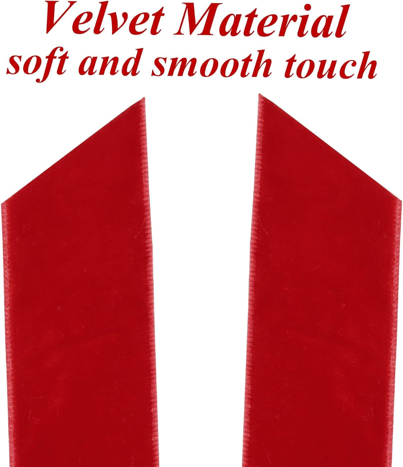 ZZWILLB 12Pcs Velvet Ribbon Bows Christmas Tree Decorations,13Cm X 26Cm Xmas Ornaments for Tree Home Party Front Door Wreath Garland Holiday Decor (Red)