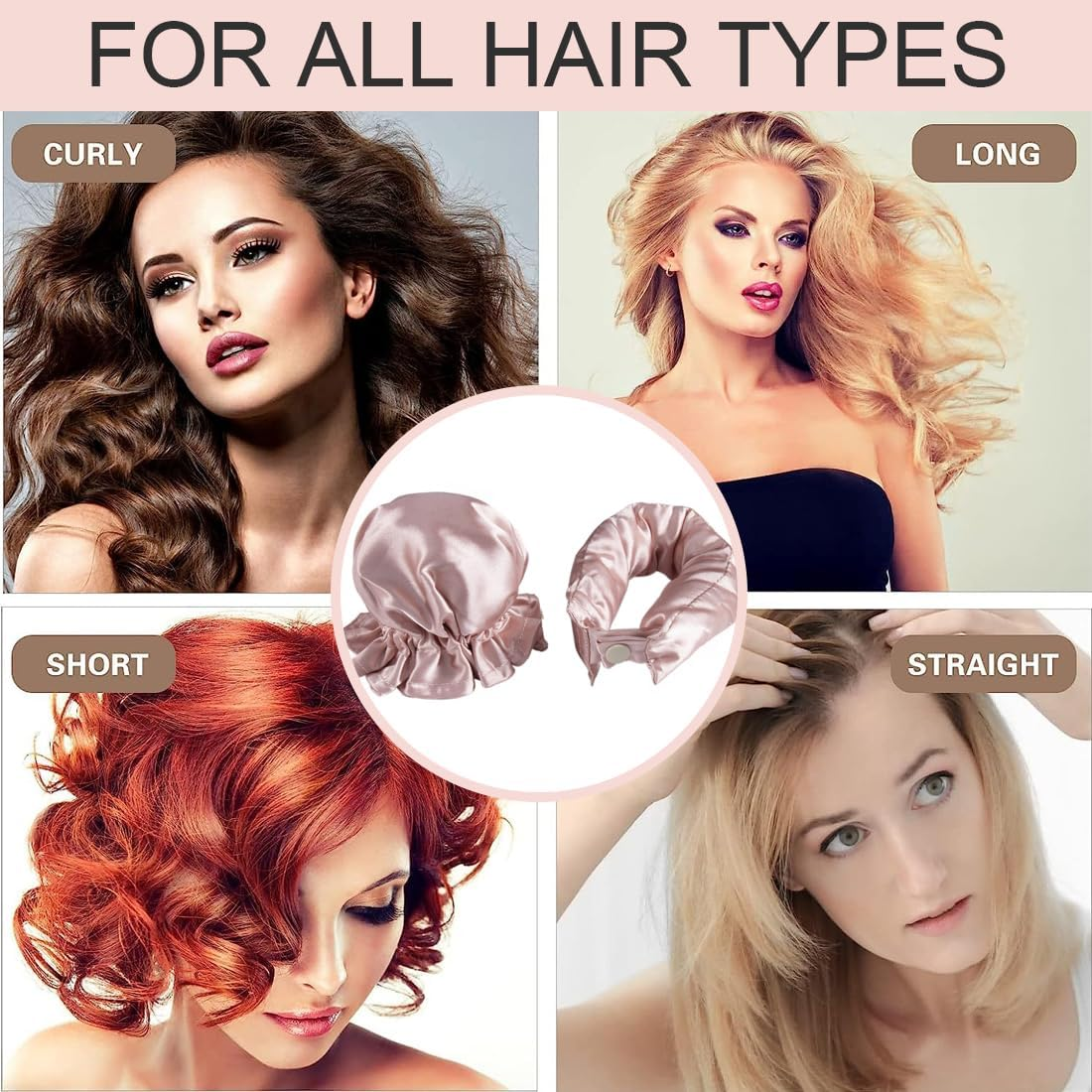 CATOR Curls without Heat, 2 Pieces Heatless Curls Set Curlers, Non-Slip Heatless Curls, Heatless Curls, Silk Hair Curler, DIY Overnight Heatless Curls image number 5