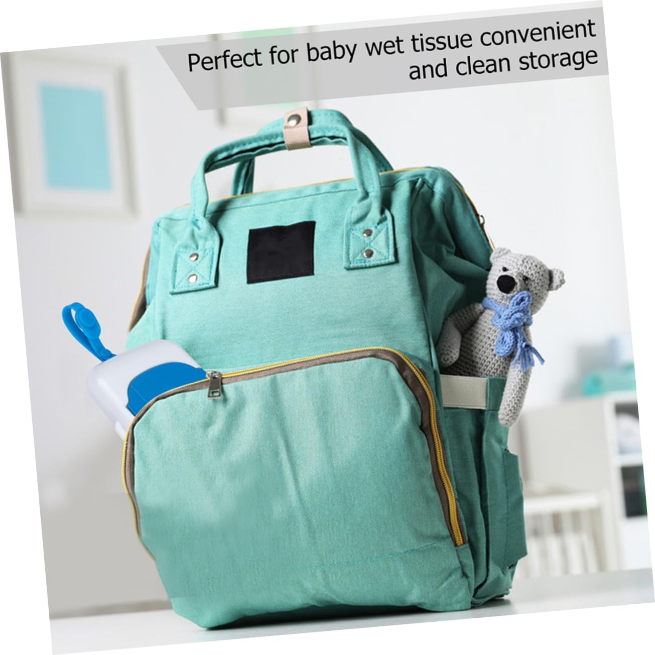 2Pcs Wipes Storage Box Portable Travel Wipes Case Compact Wet Tissue Holder Moisture-Sealing Cover Material for Easy One-Handed Use image number 2