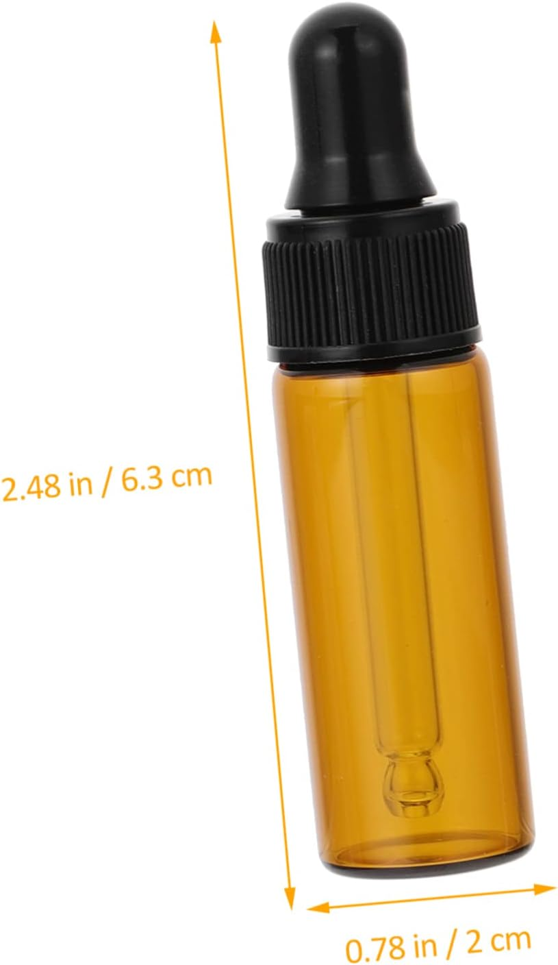 Homoyoyo 10 Pack 5Ml Amber Glass Dropper Bottles - Essential Oil and Perfume Vials with Eye Droppers for Makeup - Aromatherapy and Lotion Dispenser Perfect for Travel and DIY Blends image number 1
