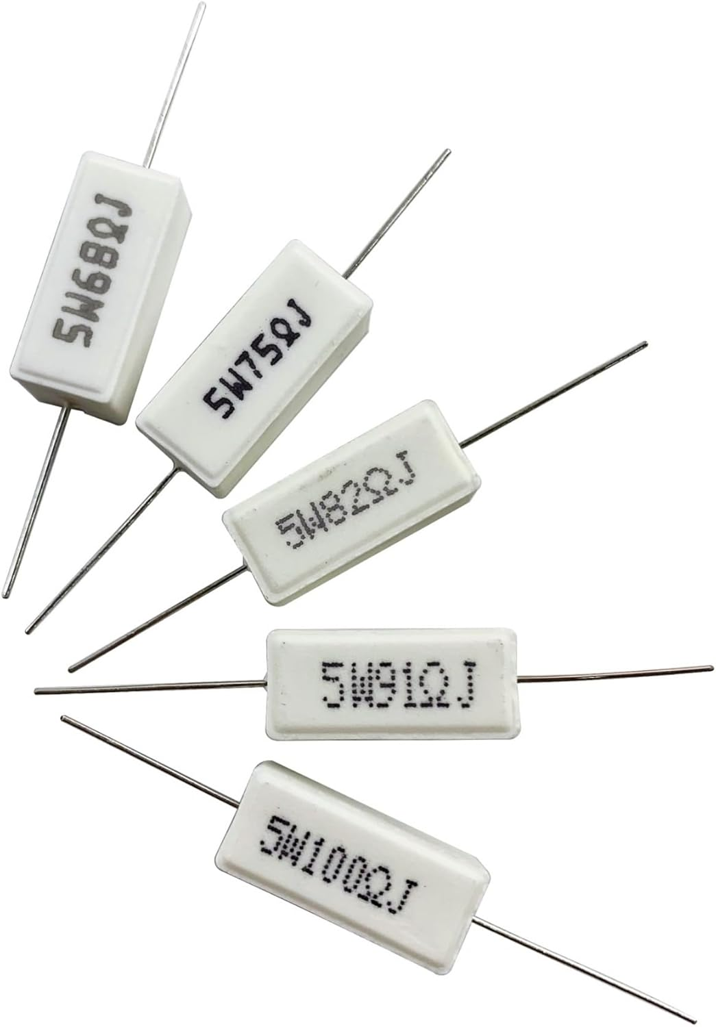 30 Values 60 Pieces Ceramic Cement Resistor KIT 5W Resistance 5 Watt &plusmn;5% Power Resistors (0.01 Ohm - 100 Ohm) image number 2