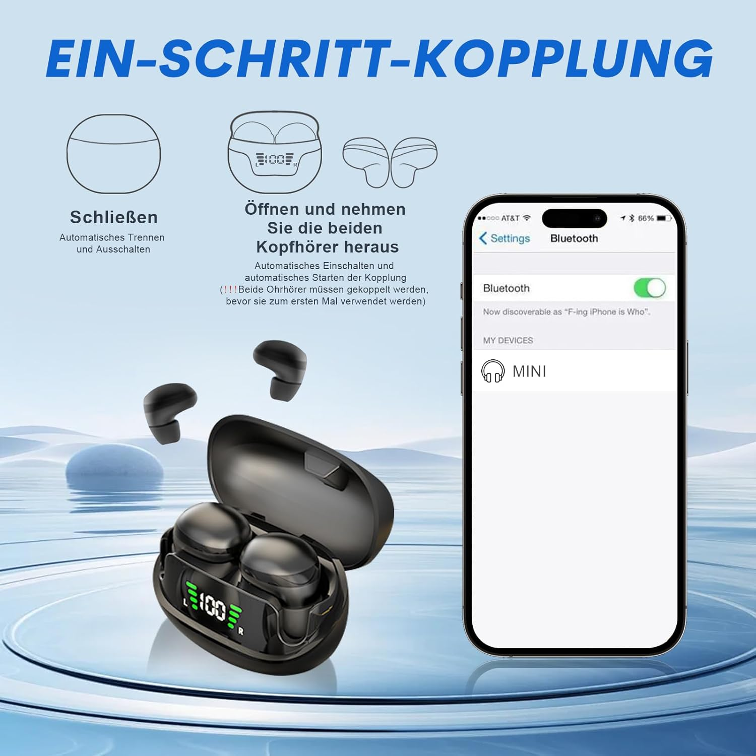 Xmenha ZXY-MINI13 Beige Wireless Bluetooth 5.3 In-Ear Earbuds for Sleeping & Sports - Noise Cancellation for Calls - 24H Battery Life image number 3