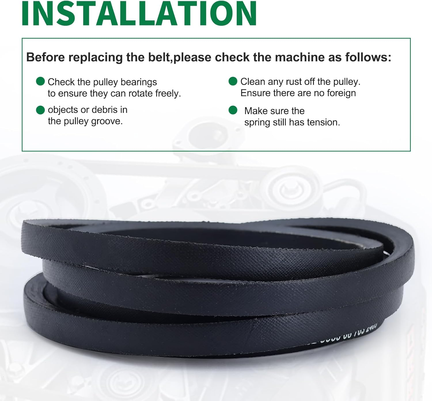 Mannial 144959 Deck Belt (1/2" X 95") Fit Craftsman Poulan Husqvarna 144959 532144959 160855 130801 138255 532130801 532138255 532160855 577203116 image number 3