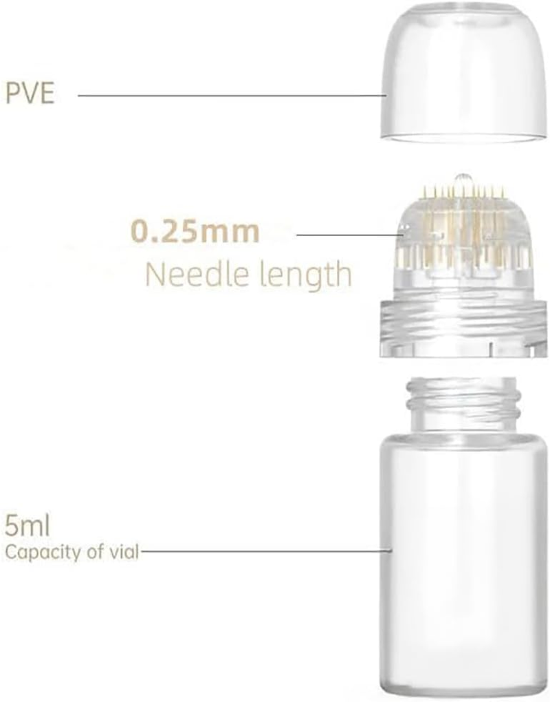 Titanium Derma Roller 0.25Mm - 20 Micro Needles with 5Ml Glass Bottle for Home Use (Serum Is Not Included) image number 1