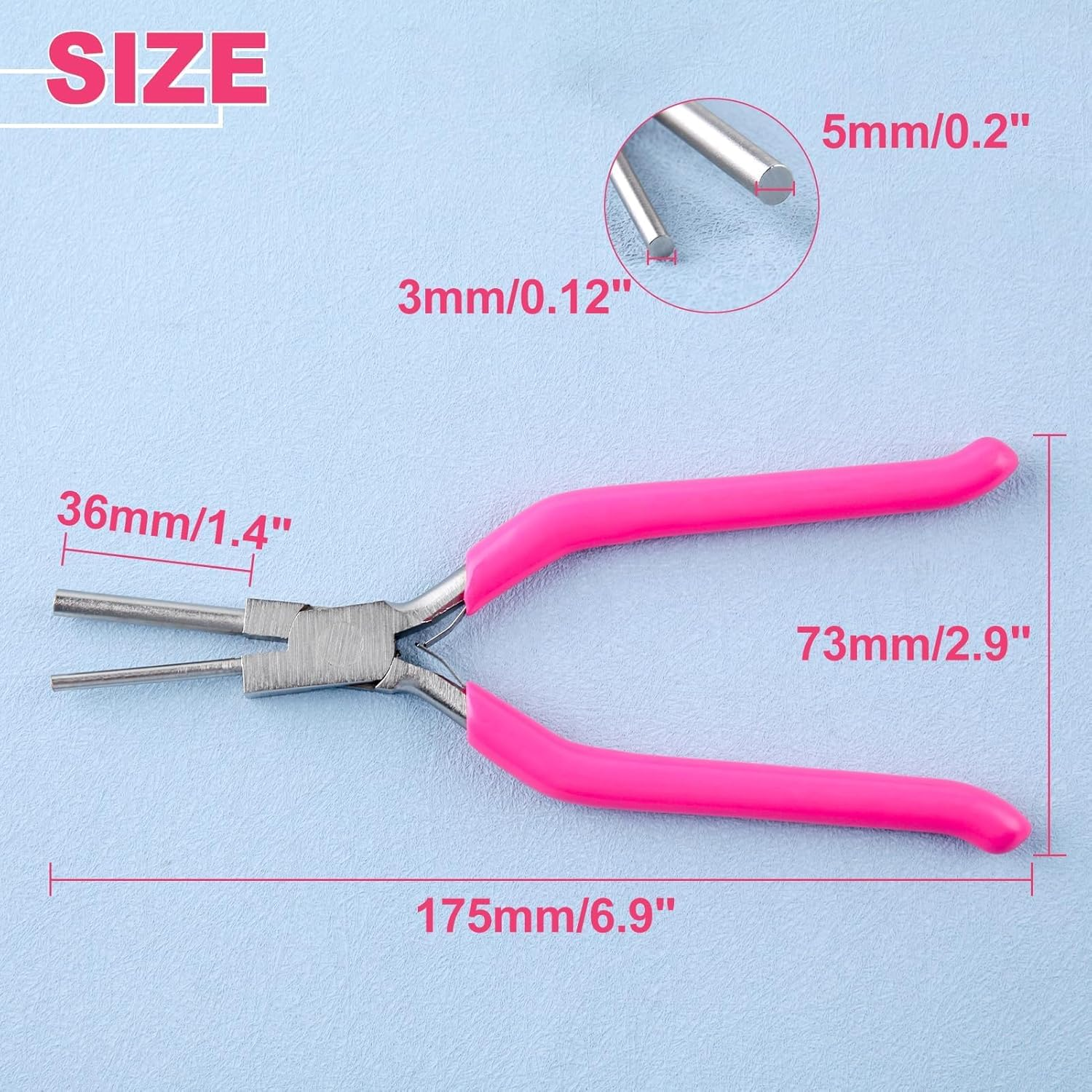 Bail Making Pliers 3Mm and 5Mm Wire Bending and Looping Tool for Jewelry Making, Jump Rings with Non-Slip Handle image number 6