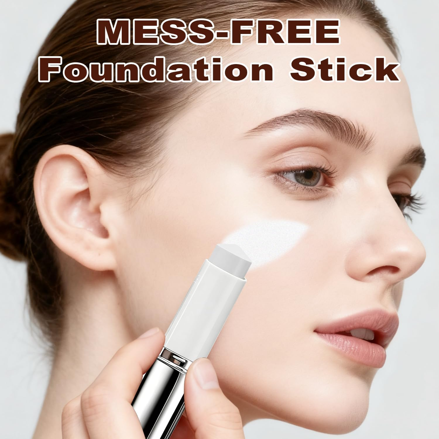 Blanc Cover Cream Stick, 2025 Upgraded Color Changing Foundation Stick, White Foundation Stick with Detachable Brush, Medium to Full Coverage Base Makeup (Dark Skin) image number 1