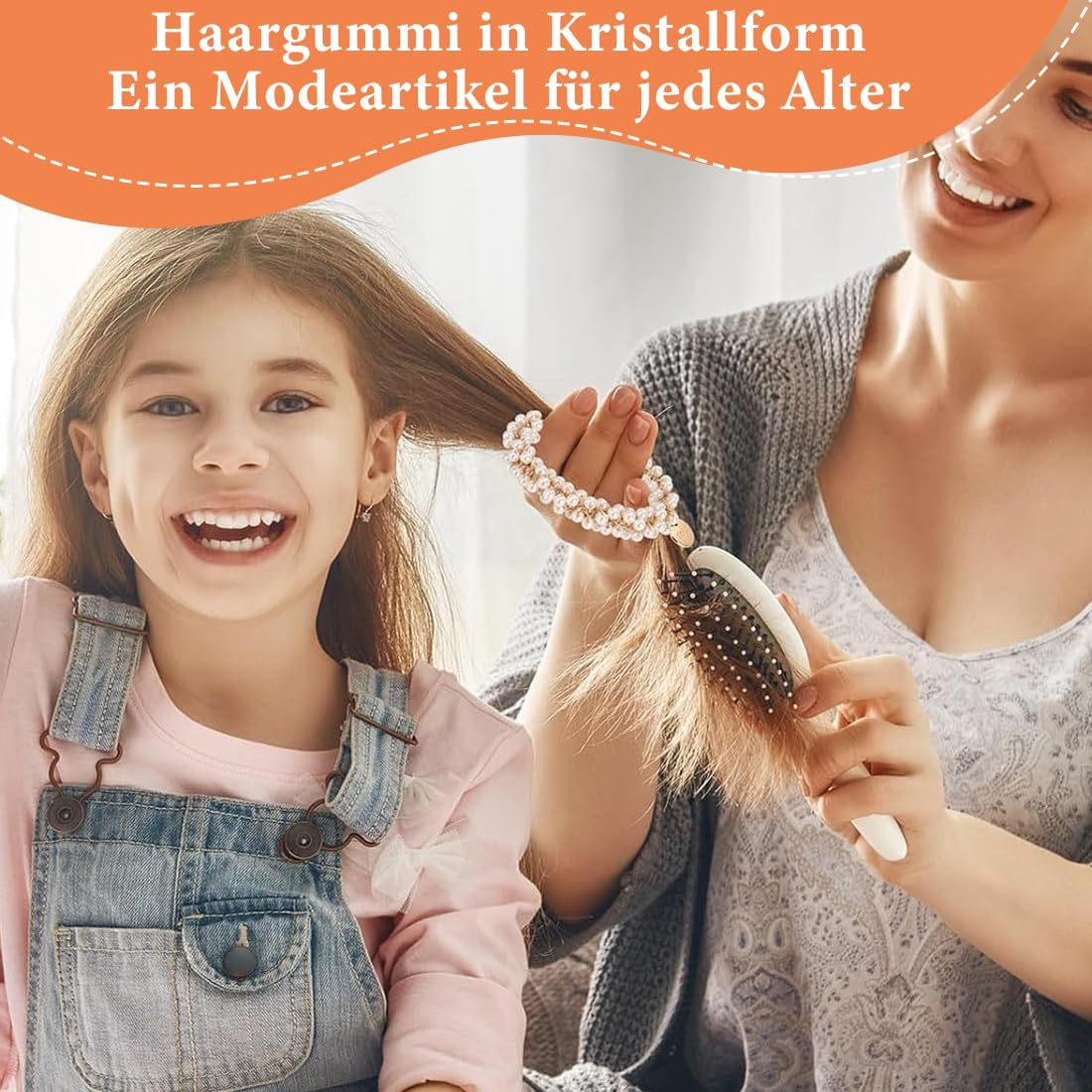 GXGM 5 Pieces Pearl Hair Bobbles Rhinestone Ponytail Holder Beads Elastic Hair Bands Hair Accessories Hairstyle Accessories Hair Accessories for Women and Girls image number 2