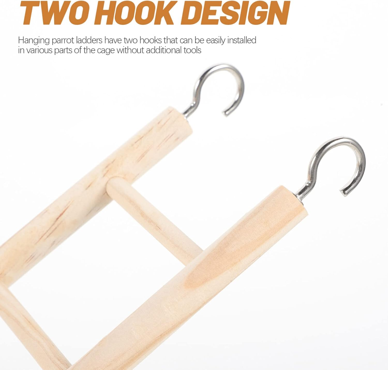 Kisangel Wooden Bird Ladder Bird Ladder Cage Parrot Climbing Ladder Toy for Pet Birds Toy image number 4