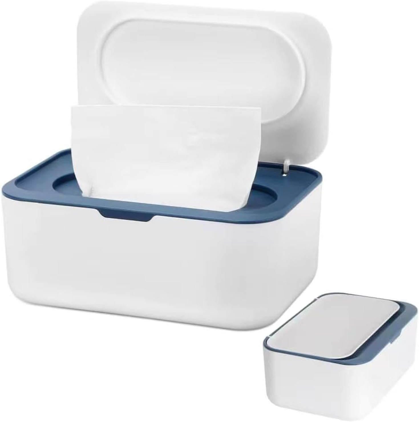 NVAZIOP Wipes Dispenser, Dustproof Wet Tissue Box Baby Wipe Holder Large Capacity Wipes/Tissue Case with Moisture Seal Secure Lid for Home, Office (1Pack Gray)