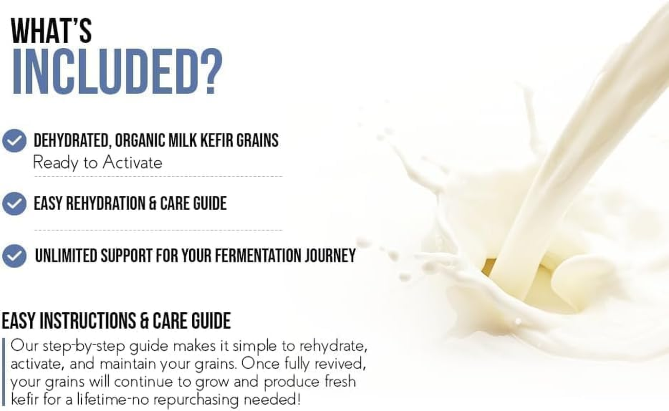 Dough Dough at Home Milk Kefir Starter Culture, 15G &ndash; Dehydrated & Easy to Use image number 1