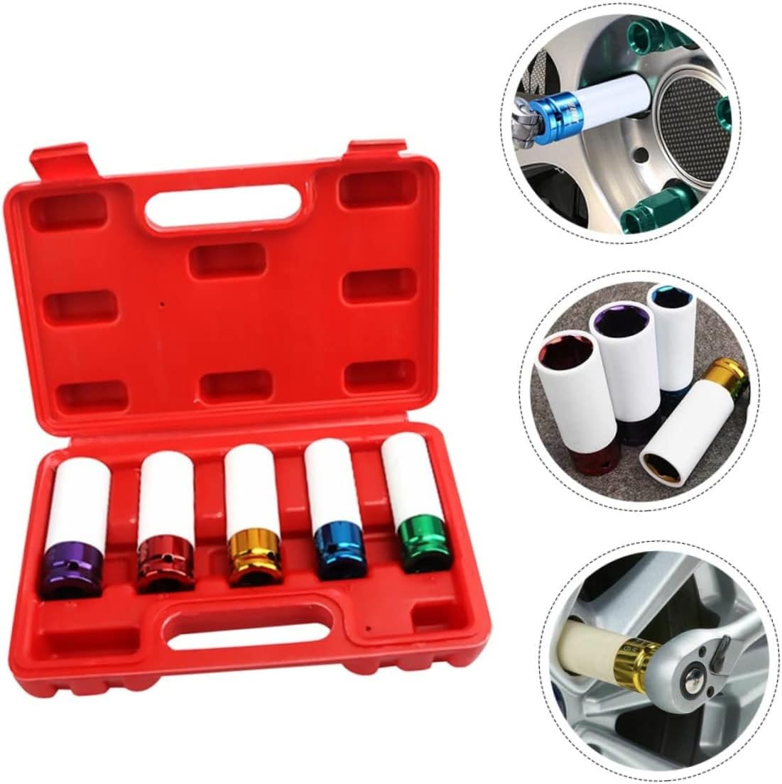 COOLHIYA 5Pcs Car Tire Screw Protective Sleeve Tire Disassembly Tool for Automotive Wheels image number 1