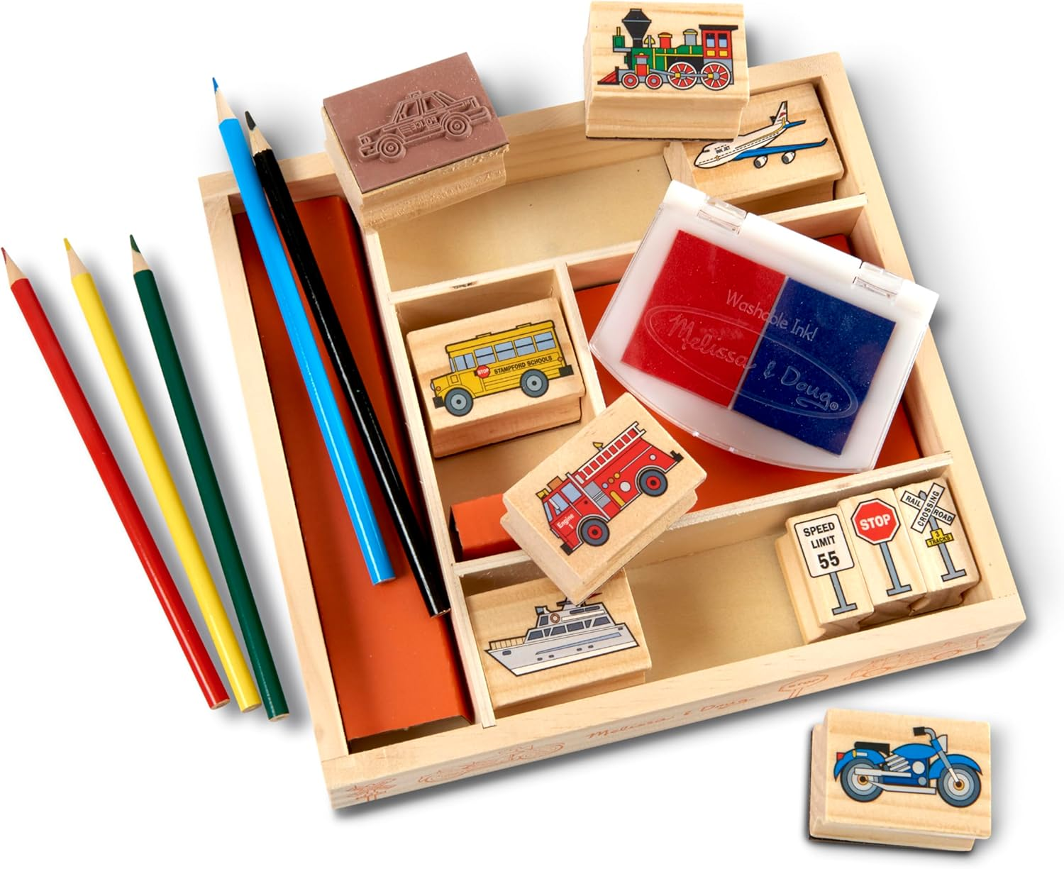 Melissa & Doug Vehicle Stamp Set | Arts & Crafts | Stamp Sets & Stencils | 4+ | Boy or Girl image number 2