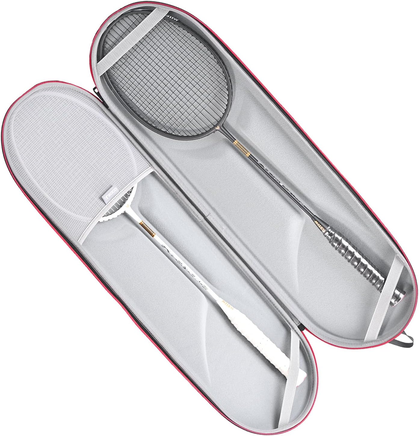 RLSOCO Hard Case for Yonex Badminton Rackets, Compatible with Senston/Li-Ning/Kawasaki/Kumpoo Badminton Racquets, Fits for 2 Badminton Rackets, Badminton Balls and More, Drop Protection (Case Only) image number 5