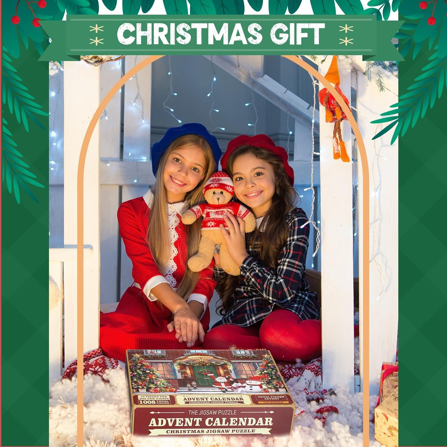 Advent Calendar 2025 Christmas Jigsaw Puzzles, Countdown to Christmas Cottage Holiday Puzzles for Kids Adults, 24 Parts 1008 Pieces