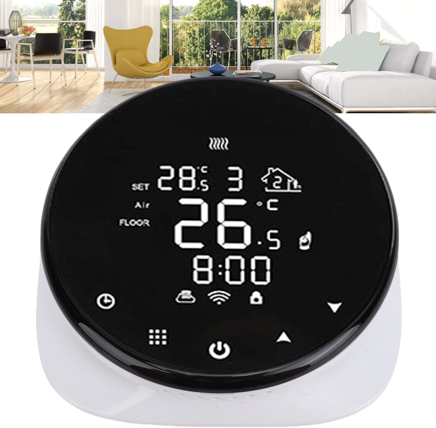 Digital Thermostat, Wall Mounted Smart Thermostat with Wifi Connectivity for Home and Office, Energy Saving Temperature Controller with Remote Control image number 5