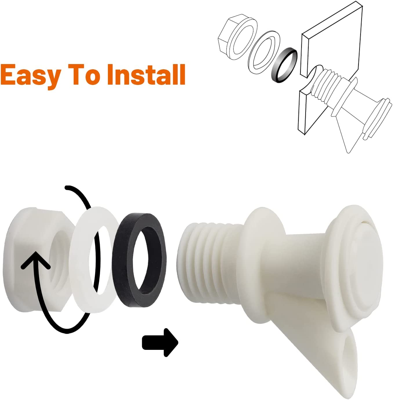 Push-Button Spigot Replacement, Compatible with Igloo 2-10 Gallon Water Coolers, Durable Beverage Jugs (3 Pack) image number 2