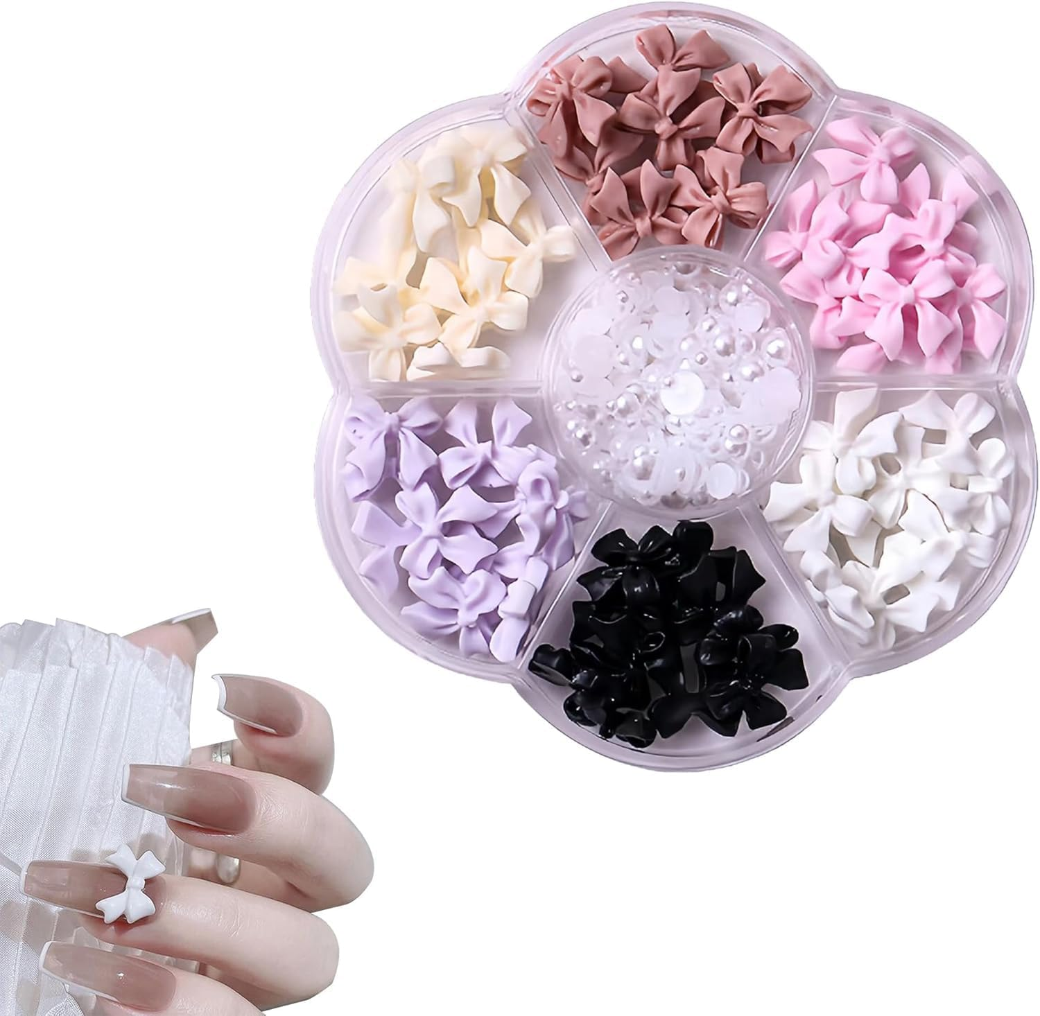 Bow-Knot Nail Stud Rhinestones,3D Bow Nail Charms, for Women Girl Nail Stones Design DIY Decoration Nail Art Rhinestones image number 2