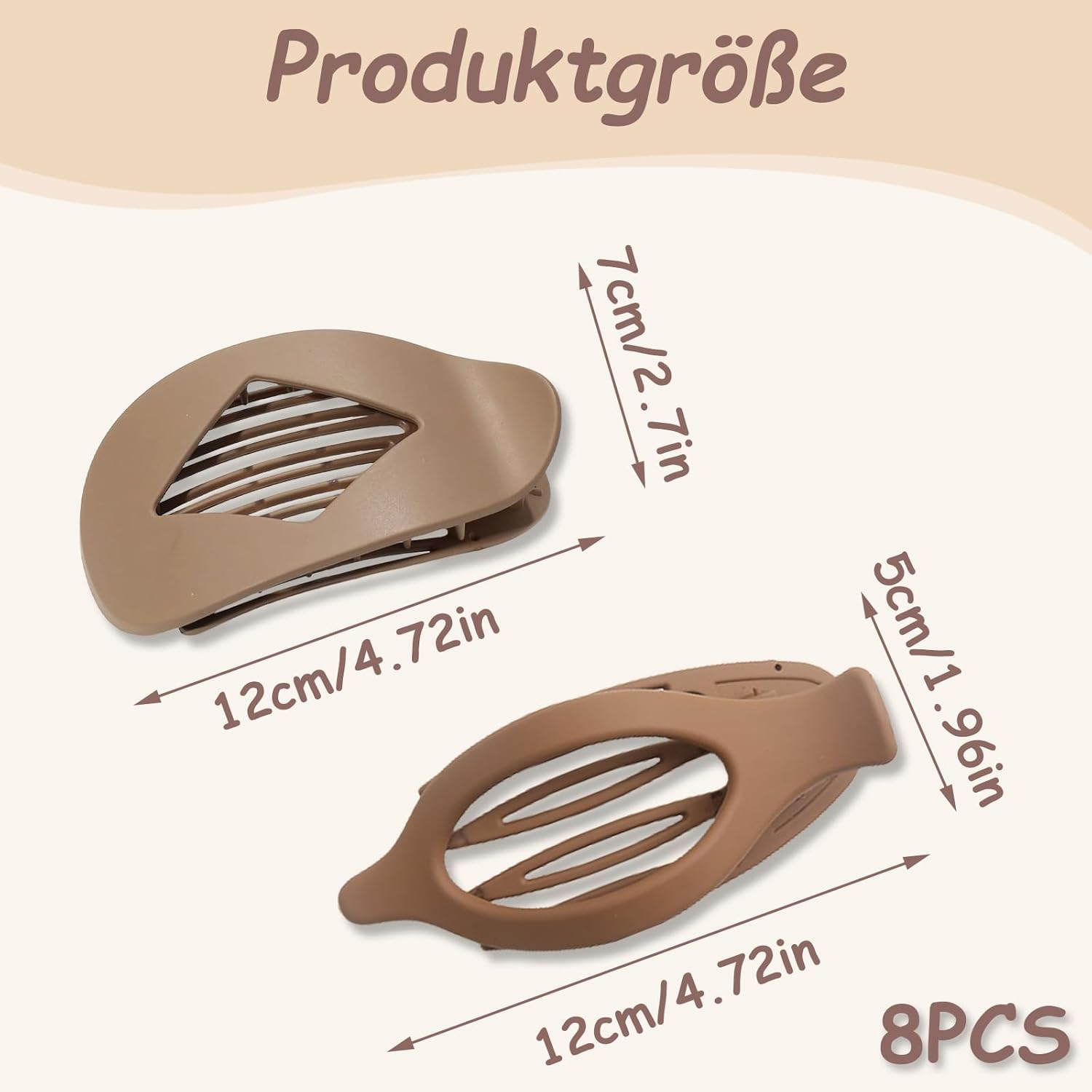 Pack of 8 Hair Clips, Women'S Hair Clip, Flat Hair Clips Set for Thin and Thick Hair, Plain Hair Clips, Large Duckbill Clips, Duckbill Clip, Ideal for Lying down and Driving image number 3