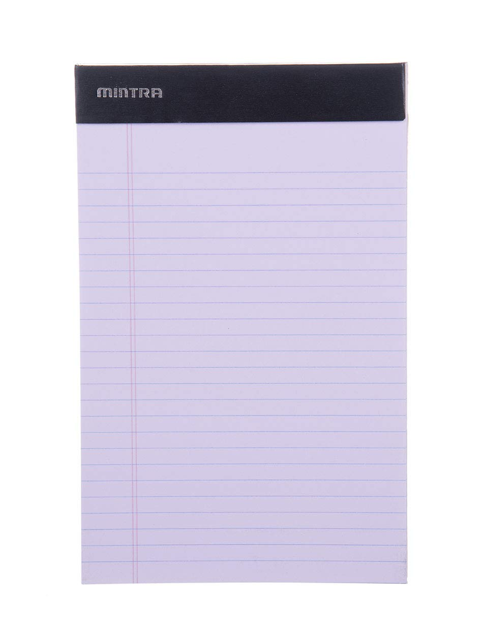 Mintra Office Legal Pads - ((Basic Pastel 6Pk, 5In X 8In, Narrow Ruled)) - 50 Sheets per Notepad, Micro Perforated Writing Pad, Notebook Paper for School, College, Office, Professional image number 4
