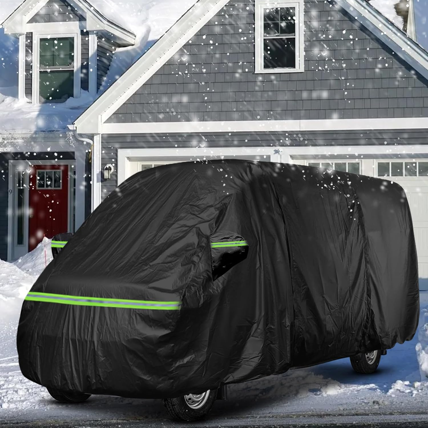 Gpaentsn Waterproof Class B RV High Top Van Cover for up to 24Ft (290 Inch) 2002-2023 LWB Sprinter Van, All Weather Protection Scratch, Dust, Snow Shield