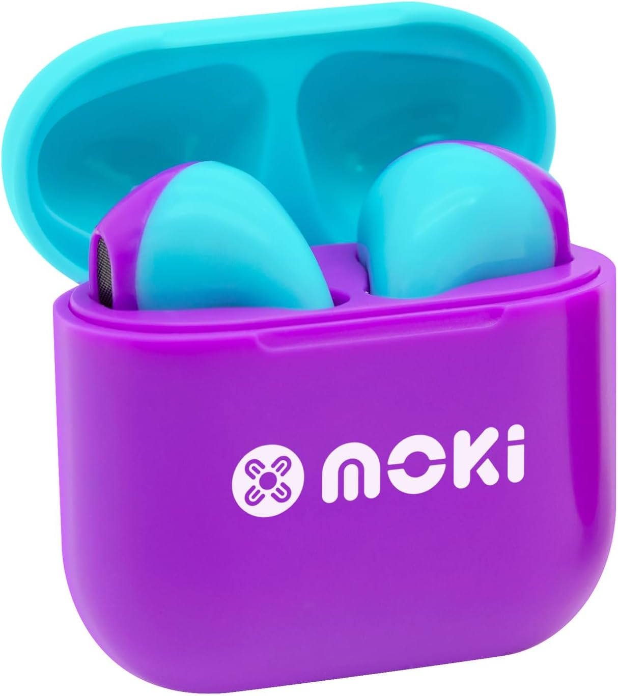 Mokipods Mini TWS Earphones for Kids Volume Limited - Purple Aqua
