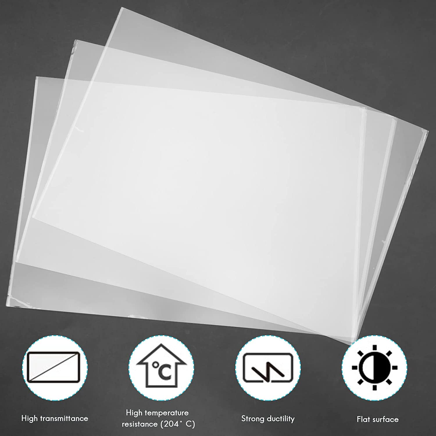 3Pcs FEP Release Film 200X140X0.15 Mm for UV 3D Printers, LCD Resin, with 1Pc Replacement Plastic Spatula image number 1