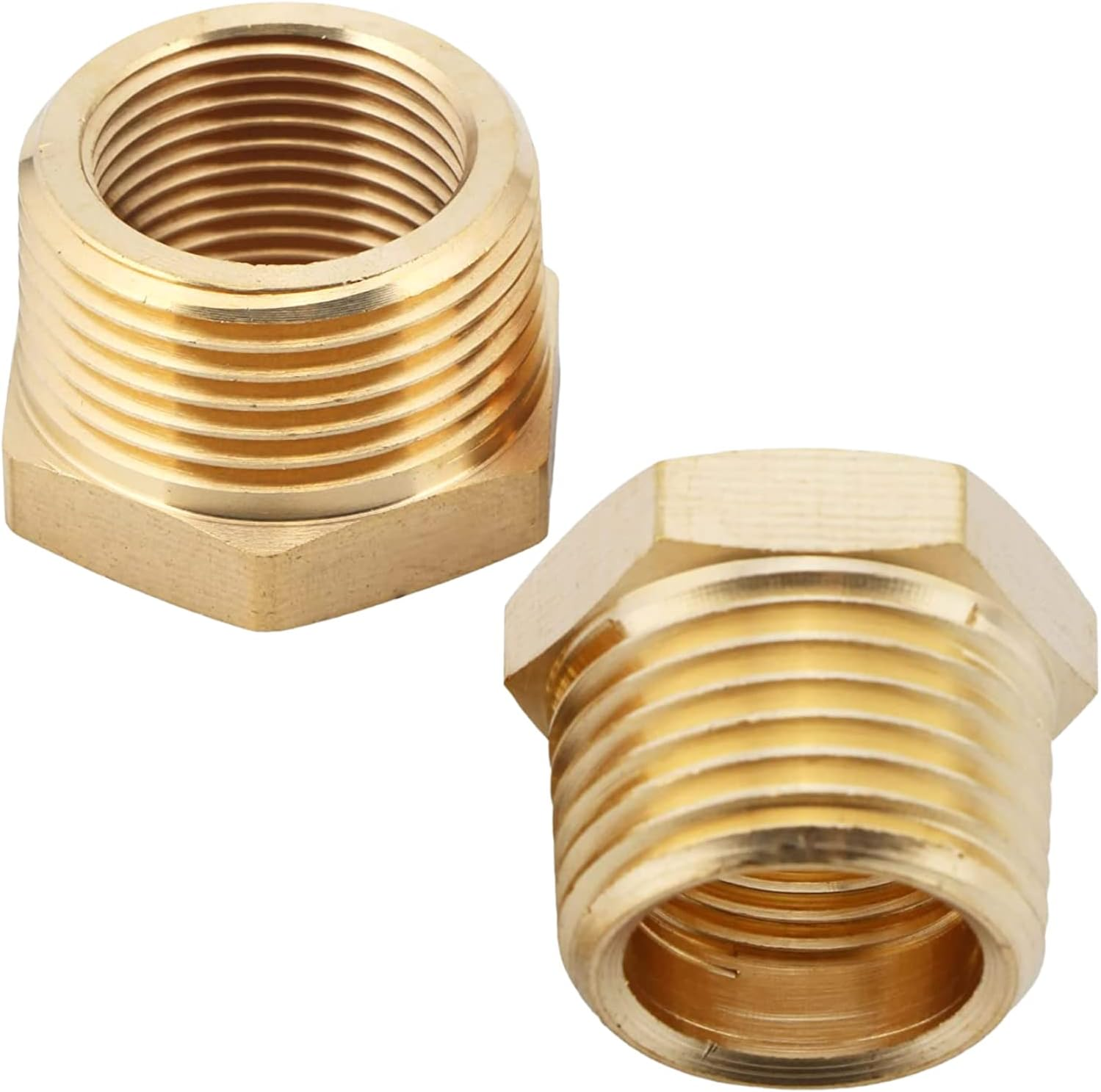 2Pcs 1" NPT Male X 3/4" NPT Female Brass Reducer Hex Bushing Threaded Fitting Adapter by CX WONDERLAND image number 5