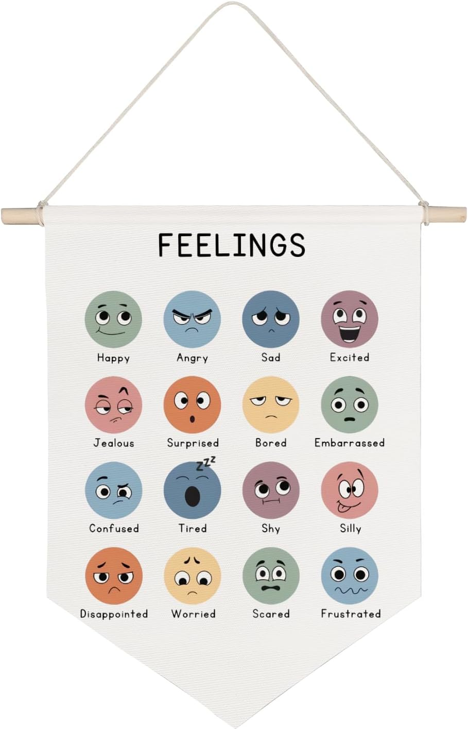 QODUNG Positive Affirmations I Am Kind Smart Loved Canvas Banner,Inspirational Boho Classroom Wall Decor,Wall Hanging Pennant Flag Canvas Banner for Kids Room Playroom Homeschool Nursery