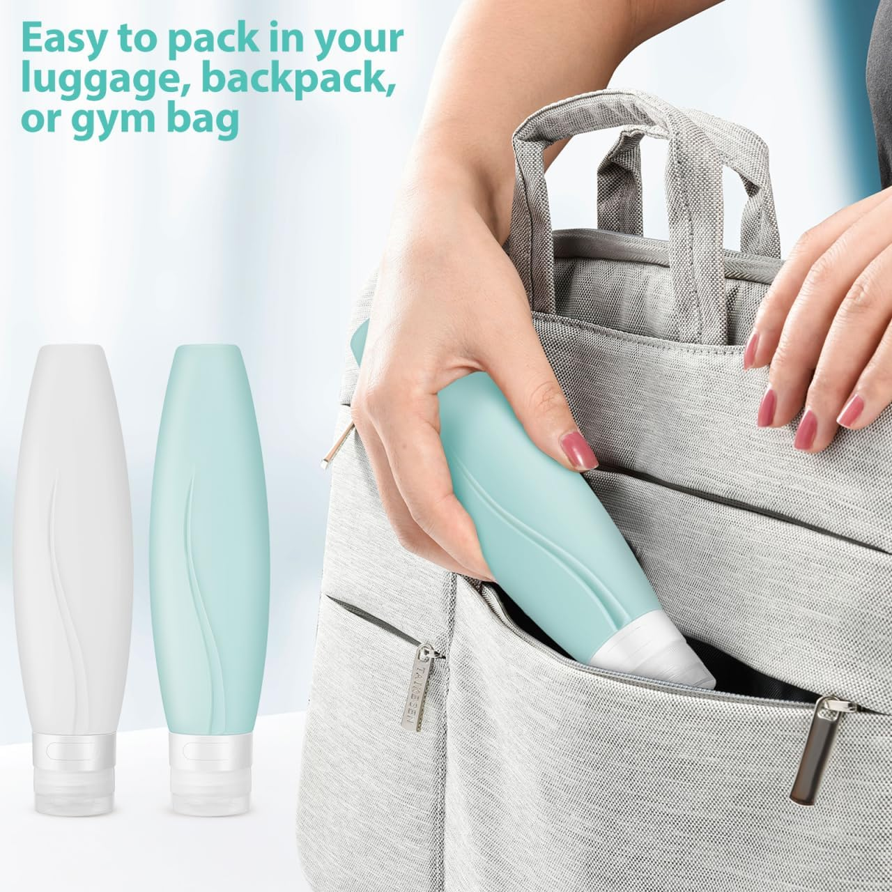 Iplusmile Travel Toiletry Bottles Set 150Ml Silicone Refillable Squeeze Bottles for Lotion Shampoo image number 1