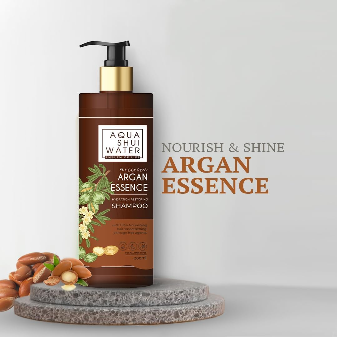 MANTRAMART Hair Smoothing Shampoo & Cleanser &ndash; Paraben & Sulfate Free, Infused with Argan Oil, Strengthens Hair & Nourishes Scalp, Suitable for All Hair Types, 400Ml