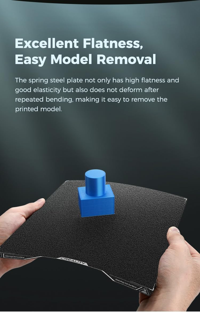 Creality Hi Double Sided Black Textured PEI Build Plate (280 * 265Mm), without Magnetic Flexible Steel Plate, Strong Adhesion, Excellent Flatness, 3D Printer Platform for Creality Hi - Cfs Feed  Return Kit image number 3