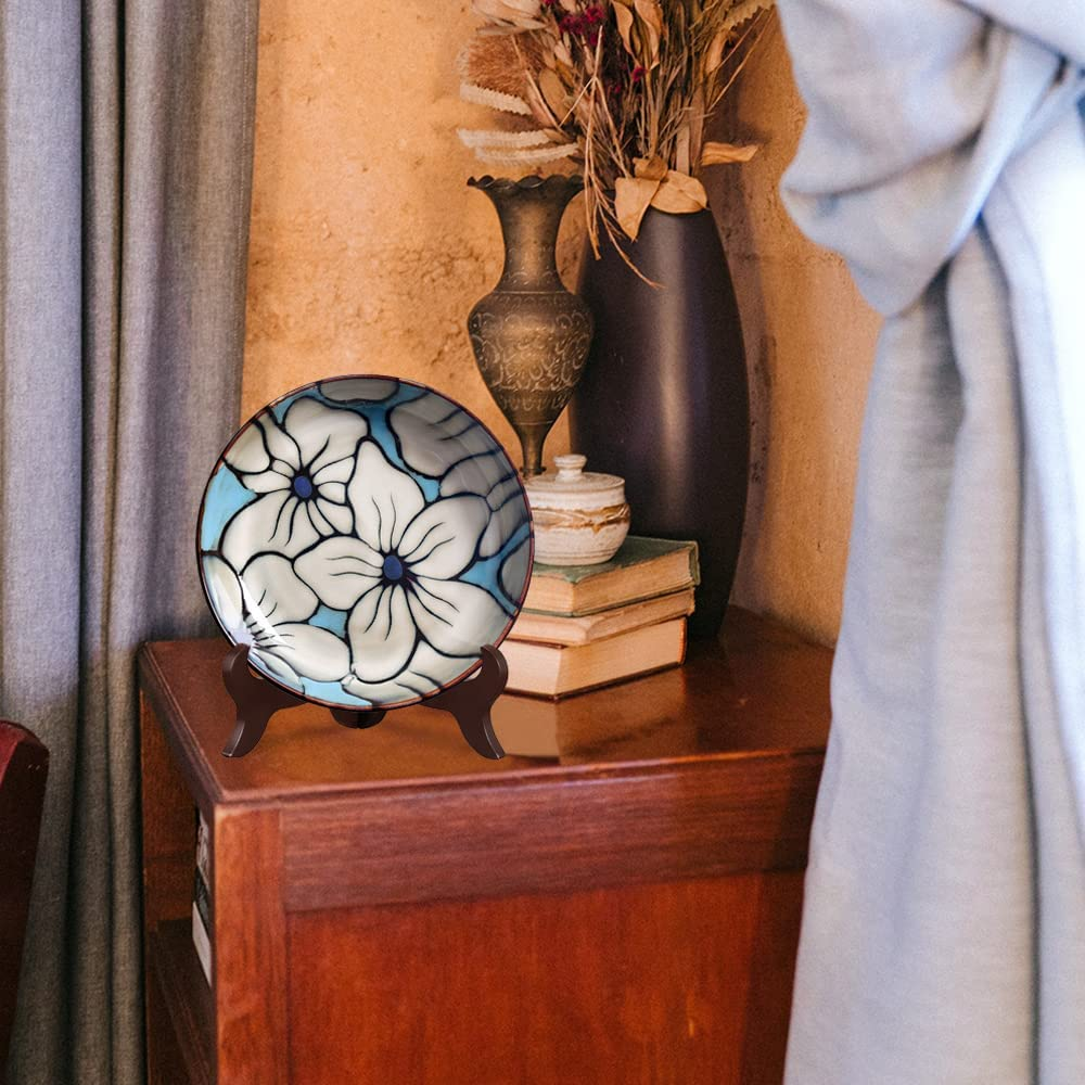 2 PCS Wooden Plate Stands, Wooden Decorative Plate Stand, Wooden Display Stand, for Home Decorations, Picture Frame, Easels, Artwork (20 CM)