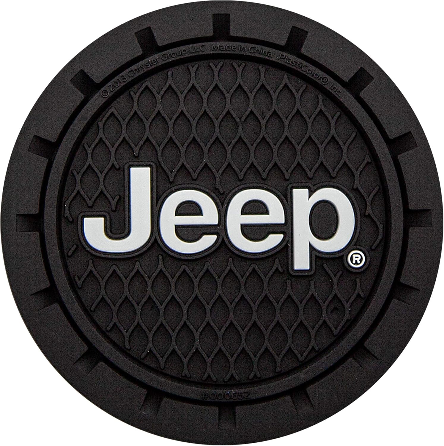 Plasticolor 000652R01 Jeep Logo Auto Car Truck SUV Cup Holder Coaster 2-Pack, Black image number 3