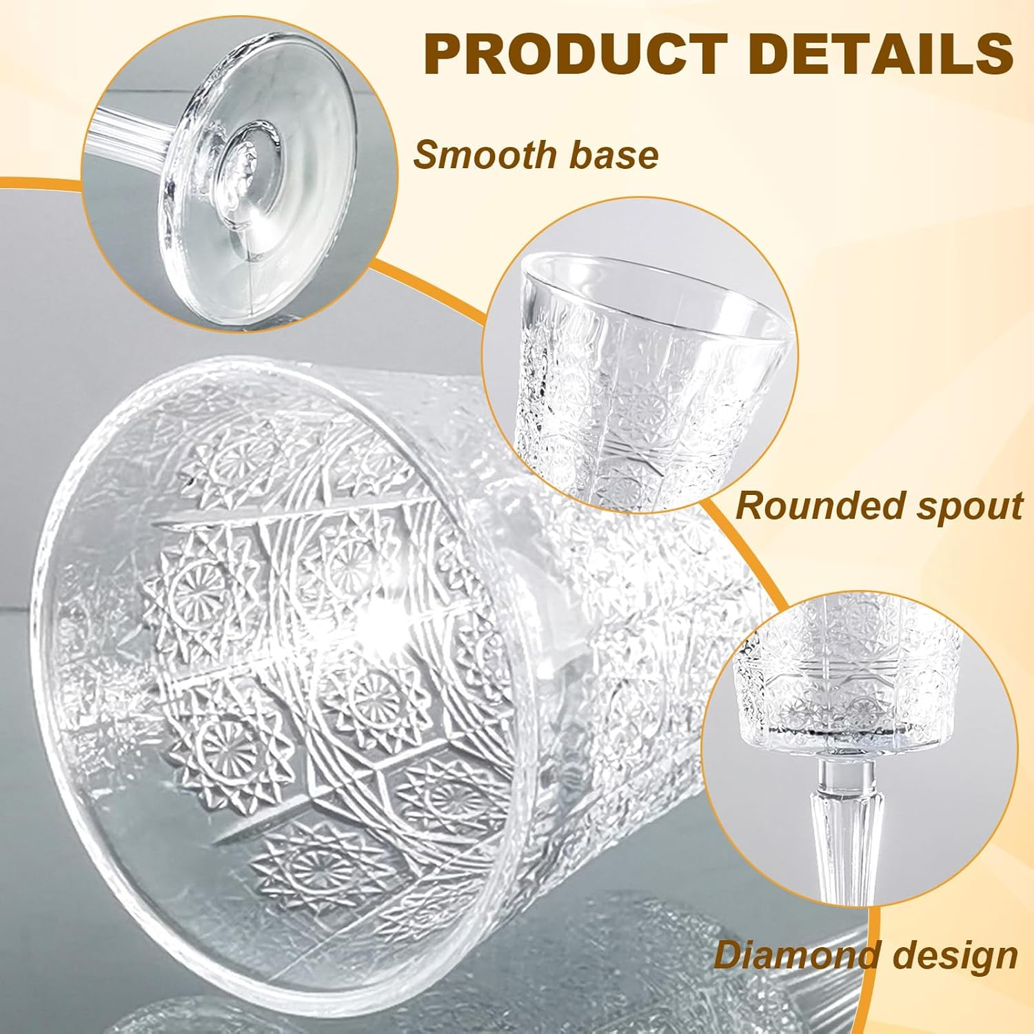 Tefrine Set of 6 Crystal Champagne Flutes Elegant Wedding Toast Flutes 9Oz Perfect for Celebrations Mimosa Wine Glasses image number 2