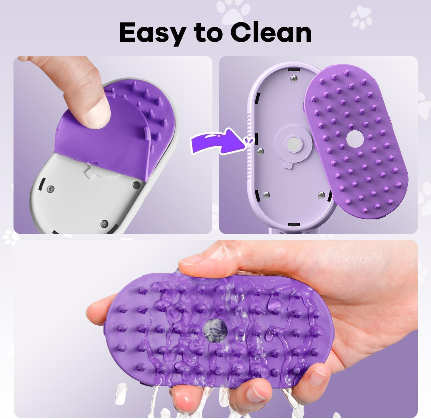 TONOS Cat Brush with Steam, 5-In-1 Steam Brush, Cat Brush, Dogs and Rabbits, Rechargeable Pet Steam Brush with Water Tank, Massage, Care and Hair Removal for Cat, Dog image number 3