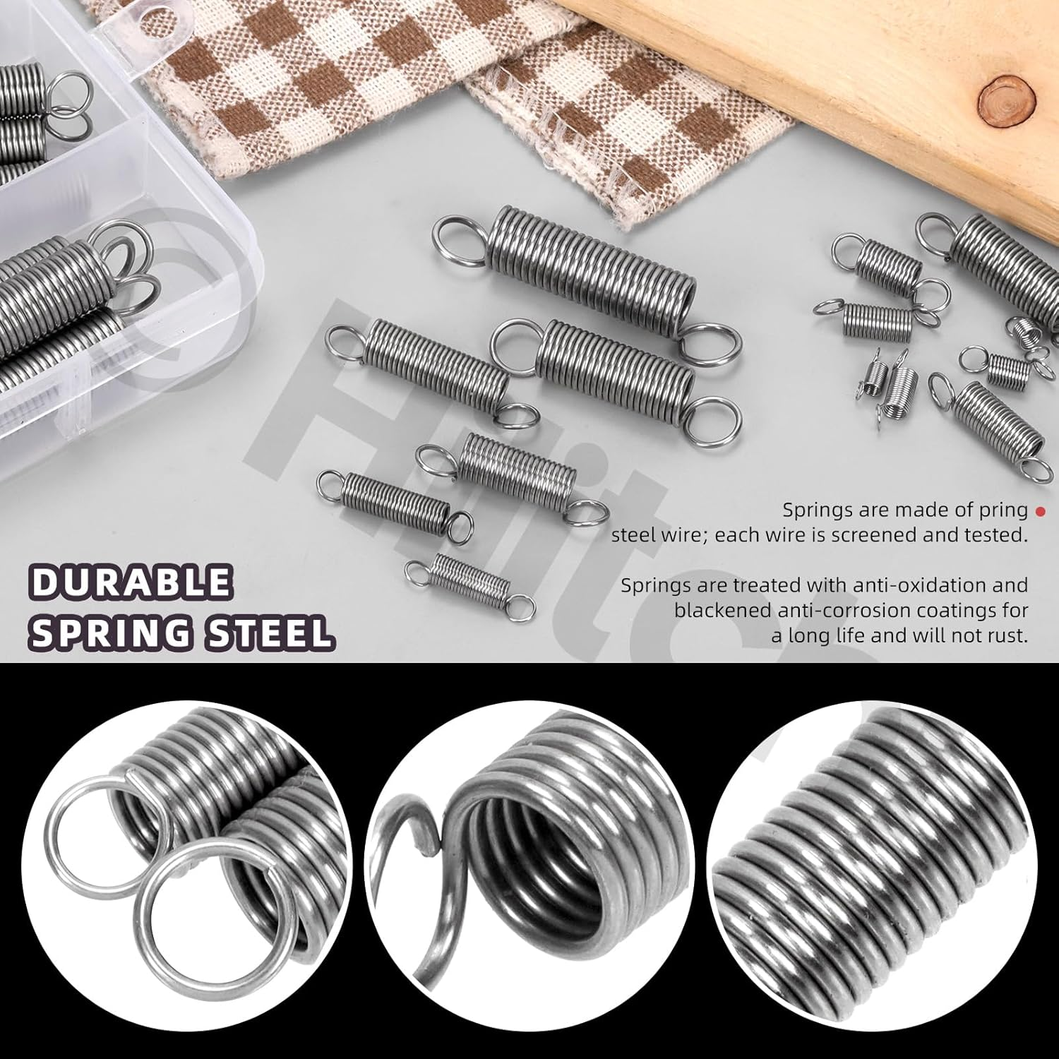 Hilitchi 96Pcs 15 Sizes Extension Spring Assortment Kit Extension Spring Stainless Steel Springs Assorted Size Small Springs Compression Tension Springs for Repairs Maintenance image number 2