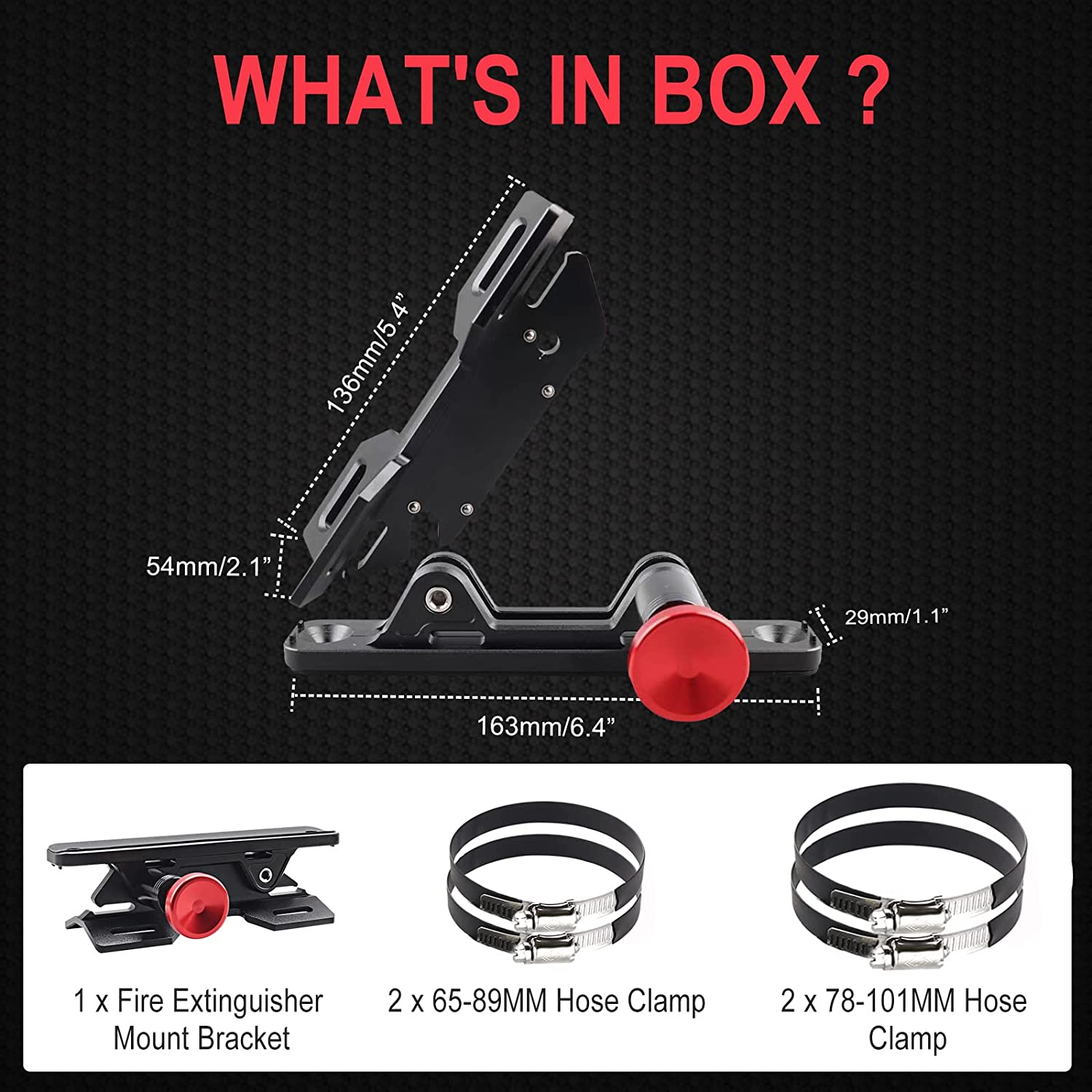 Samman Fire Extinguisher Mount Bracket, Aluminum UTV Quick Release Fire Extinguisher Holder Compatible with Jeep Wrangler JK Polaris Ranger Cam-Am X3 image number 6