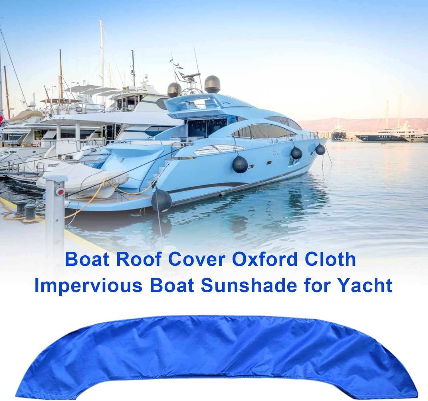 Bimini Top - 3 Bow Marine Shade Cover for Boat | Waterproof Uv Block Sun Shelter Canopy | Heavy Duty Boat Roof Top for Outdoor Watercraft Protection Comfort Fishing Deck image number 3