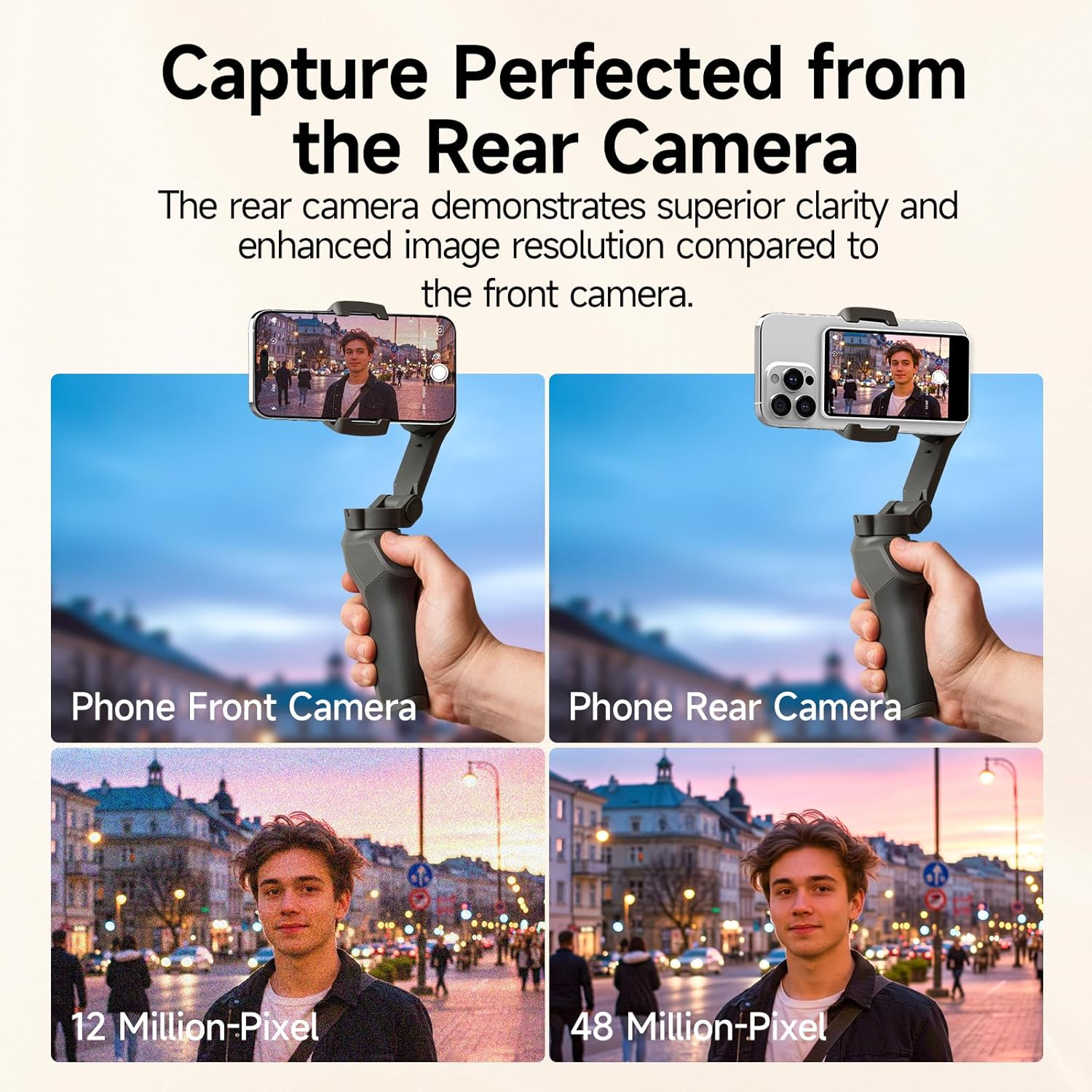 Rollei Easy Creator Selfie Monitor Mobile Phone Rear Camera Magnetic Vlog Screen Compatible with Smartphone Iphone and Android for Tiktok Live Stream Youtube White Selfie Monitor Mobile Phone Iphone image number 1