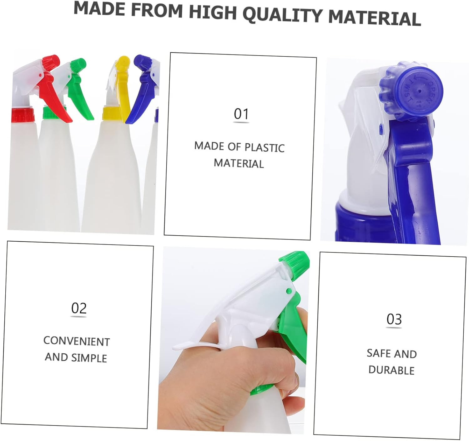 ANDRESLAD 4Pcs Material Sprayer Gardening Spray Bottles Water Spray Cans Plant Watering Devices Weed Sprayer image number 2