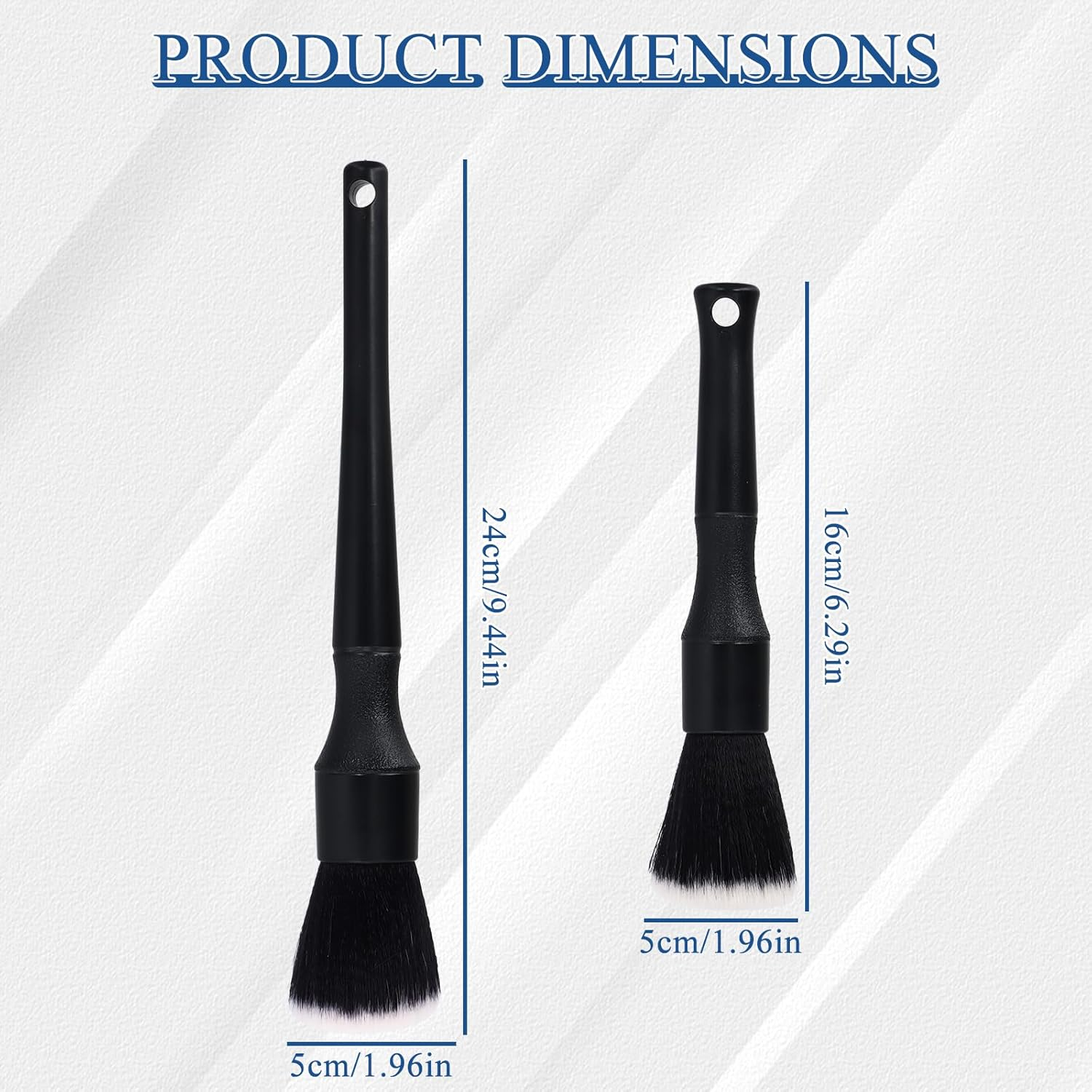 2 Piece Detailing Brush Car Set Ultra Soft Car Cleaning Interior Cleaning Exterior Cleaning Brush Dust Brush Car Brush Soft Dust Brush for Furniture, Ventilation Nozzles, Keyboards (17/24 Cm) image number 4