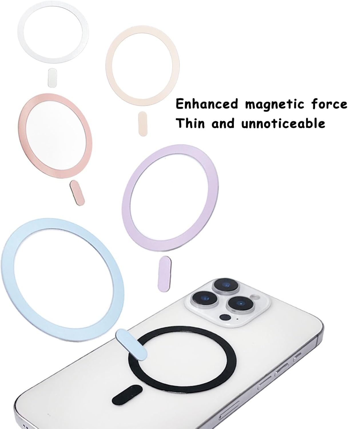 JANGJANG 6 Colors Universal Magnetic Adapter Ring, Compatible with Magsafe Accessories, Wireless Charging, Compatible with Iphone 16/15/14/13/12/11 (Mini, Pro, Max) and Samsung Galaxy S22/S21 FE Ultra image number 2