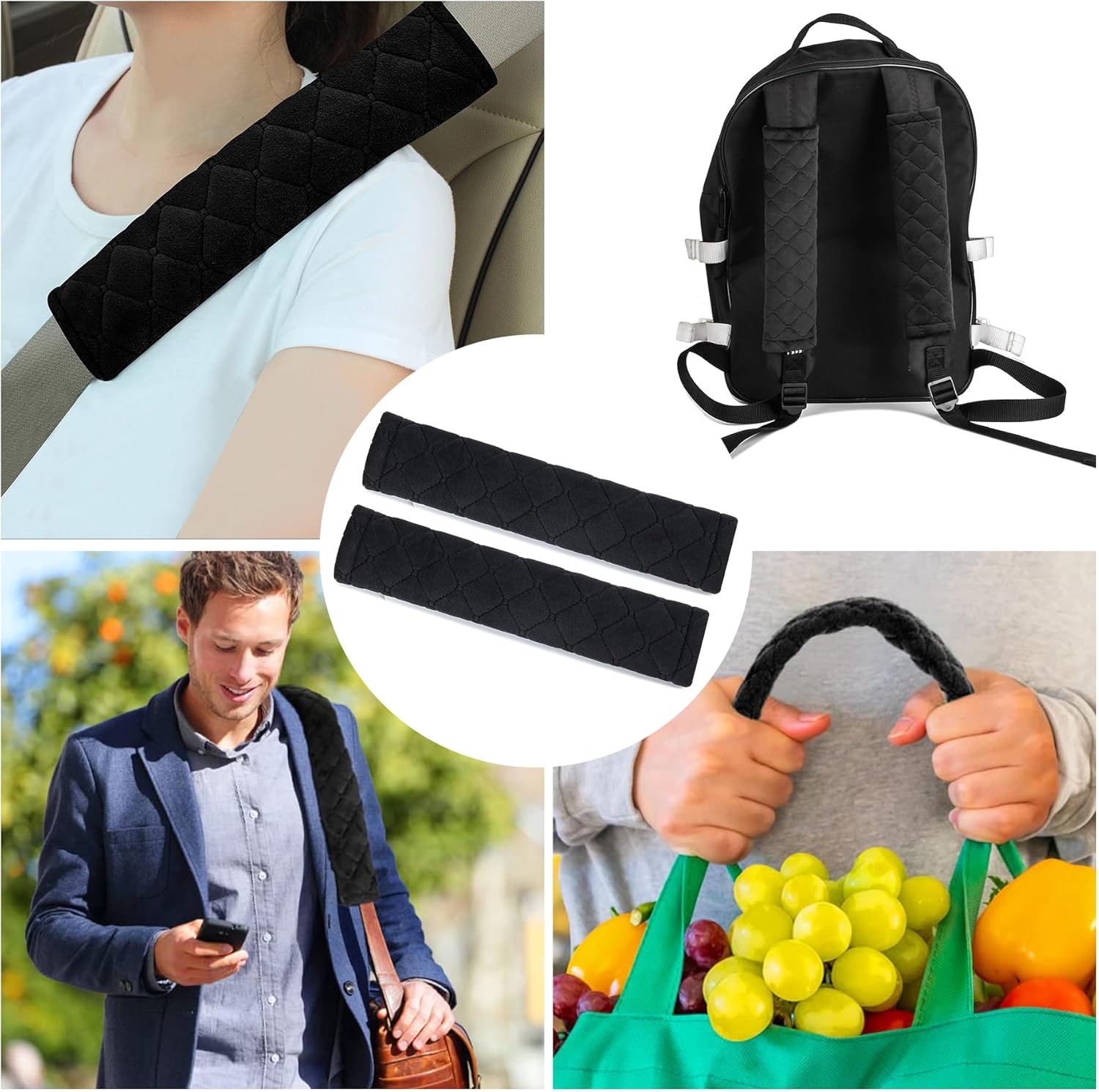 Fluffy Steering Wheel Cover for Women, Universal Fit 14-15 Inch, Anti-Slip Soft Plush Car Wheel Covers Protector, Full Surround, Winter Car Interior Accessories for Female Men (Black) image number 2