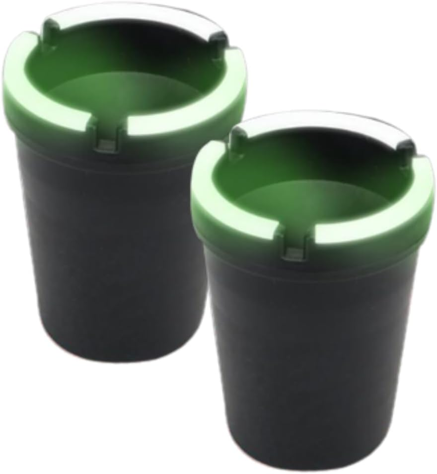 Leona Co Ashtray Butt Bucket Glow in the Dark Ashtray for Auto, Home and General Smoking Use Butt Bucket 2PC image number 1
